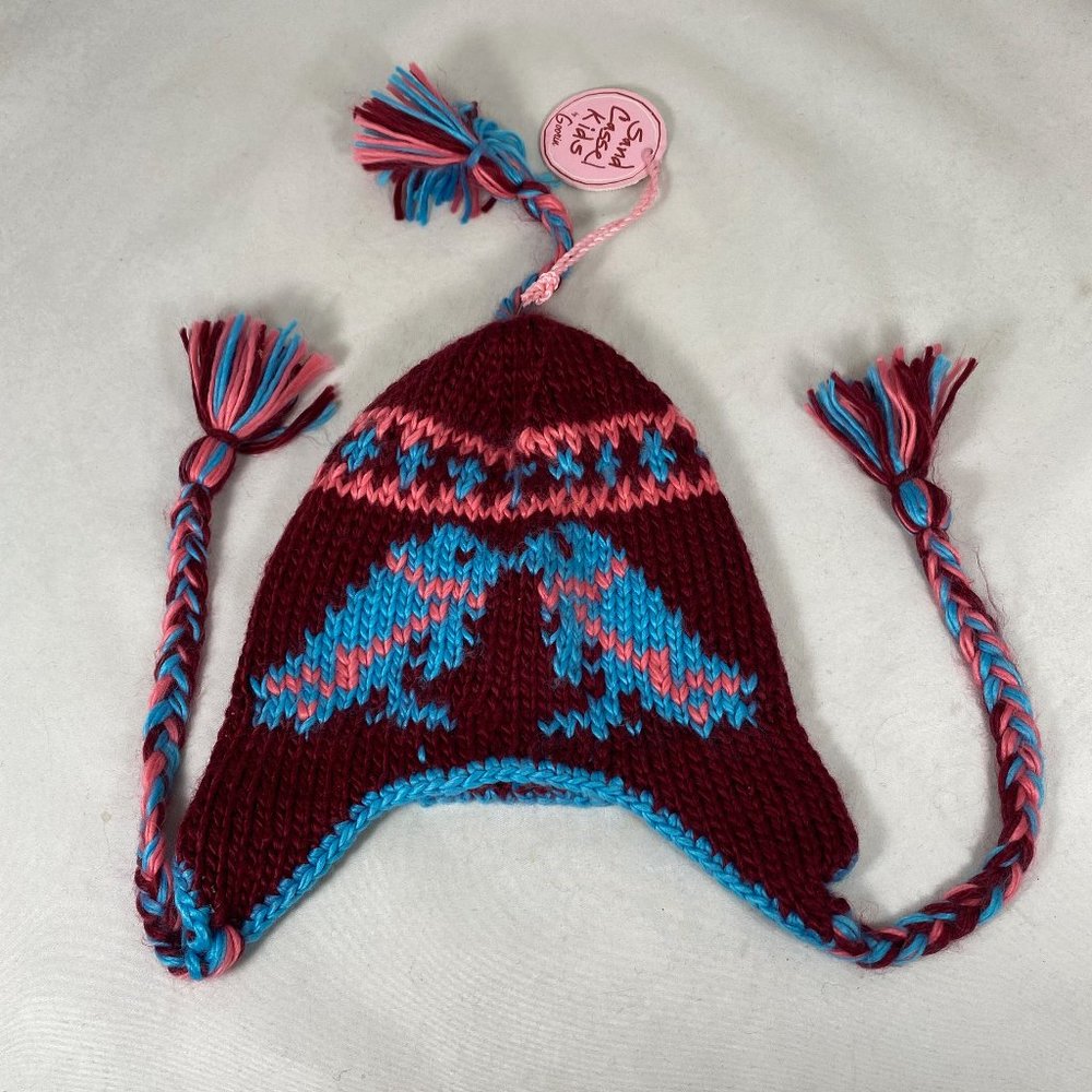 Goorin Ear Flaps Chunky Beanie Hat Love Bird Design NWT